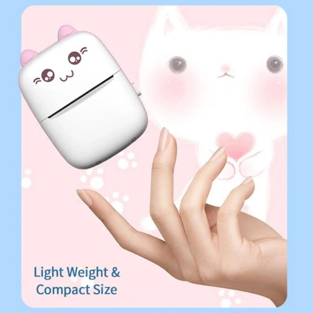 Portable Wireless Bluetooth Mini Printer with COVER - 4 Printing Rolls