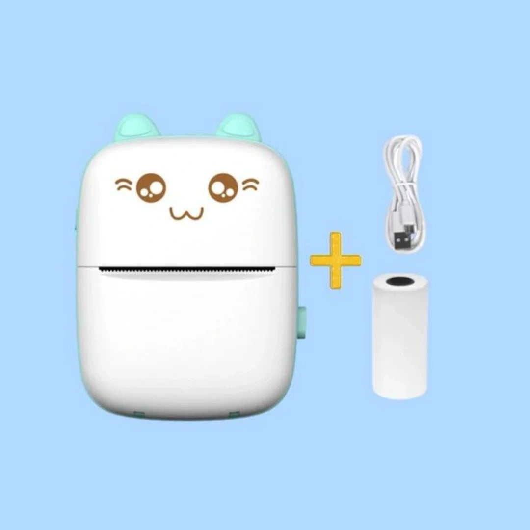 Portable Wireless Bluetooth Mini Printer with COVER - 4 Printing Rolls