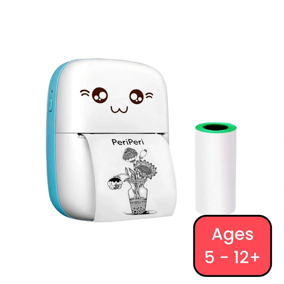 Portable Wireless Bluetooth Mini Printer with COVER - 4 Printing Rolls