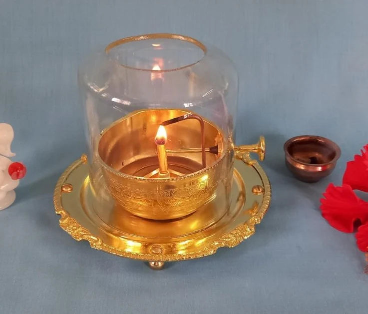 Shri Jyot Diya & Cover - Brass (पीतल) - PACK of 2- Premium Quality ✅ | BUY1 GET1 - LAST DAY OFFER 🔥