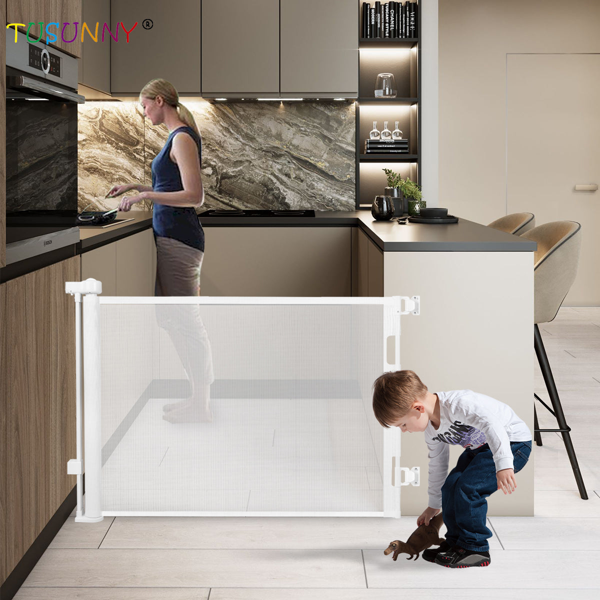 Infant Kid Safety Gate - Height Adjustable- DoorWay, Stairs, Balcony - 3 Minutes No Drill Setup || LIMITED STOCK