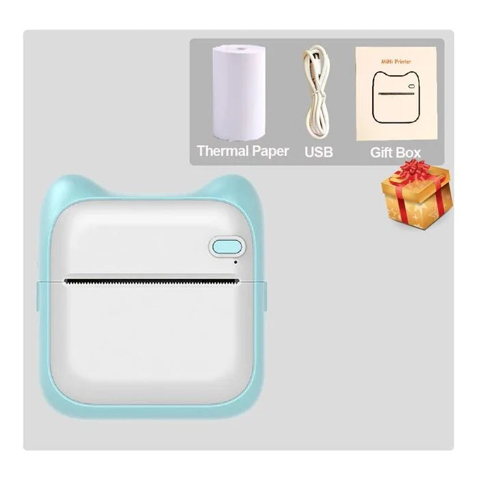 Portable Wireless Bluetooth Mini Printer with COVER - 4 Printing Rolls