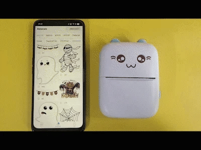 Portable Wireless Bluetooth Mini Printer with COVER - 4 Printing Rolls
