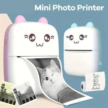 Portable Wireless Bluetooth Mini Printer with COVER - 4 Printing Rolls