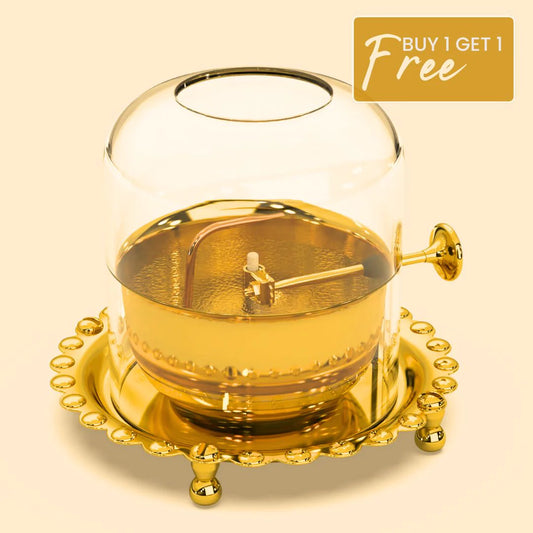 Shri Akhand Diya & Cover - Brass (पीतल) - PACK of 2- PREMIUM Quality  ✅ | BUY1 GET1 - Today's OFFER 🔥