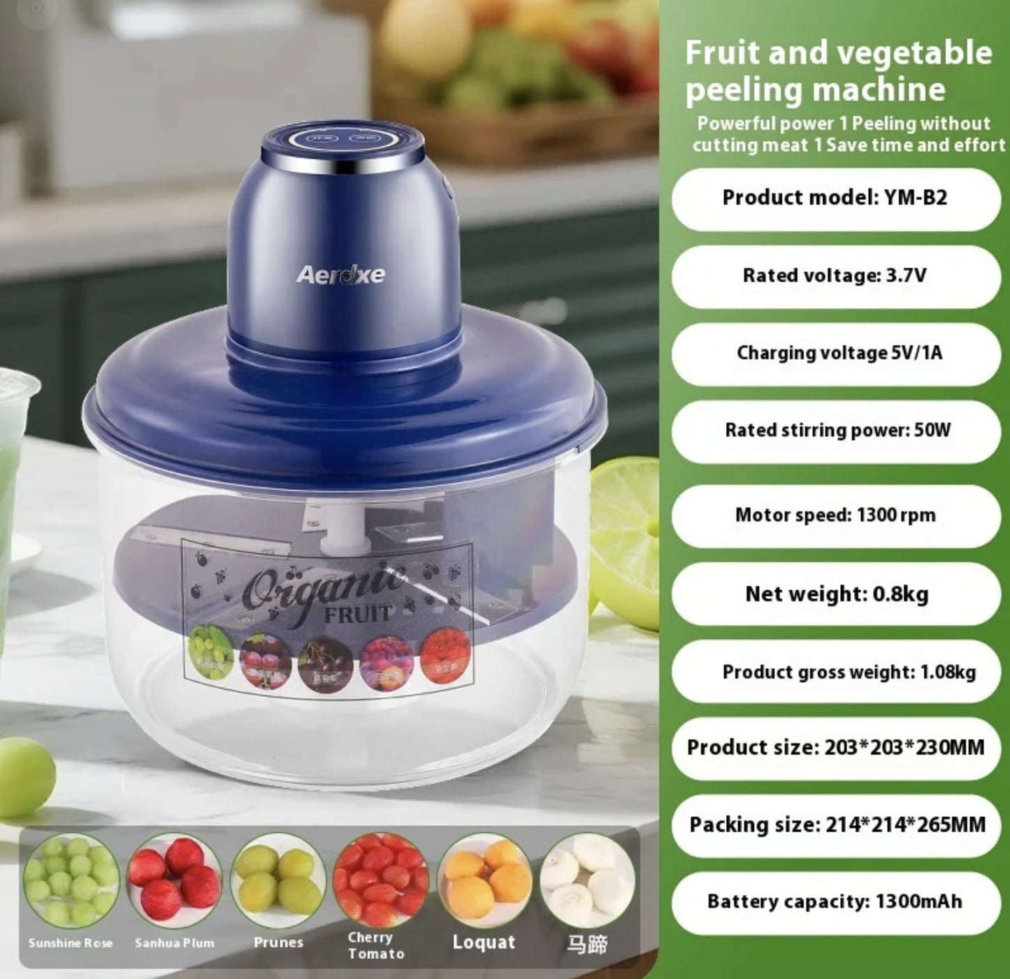 Portable Automatic Electric Peeler for Fruits and Vegetables