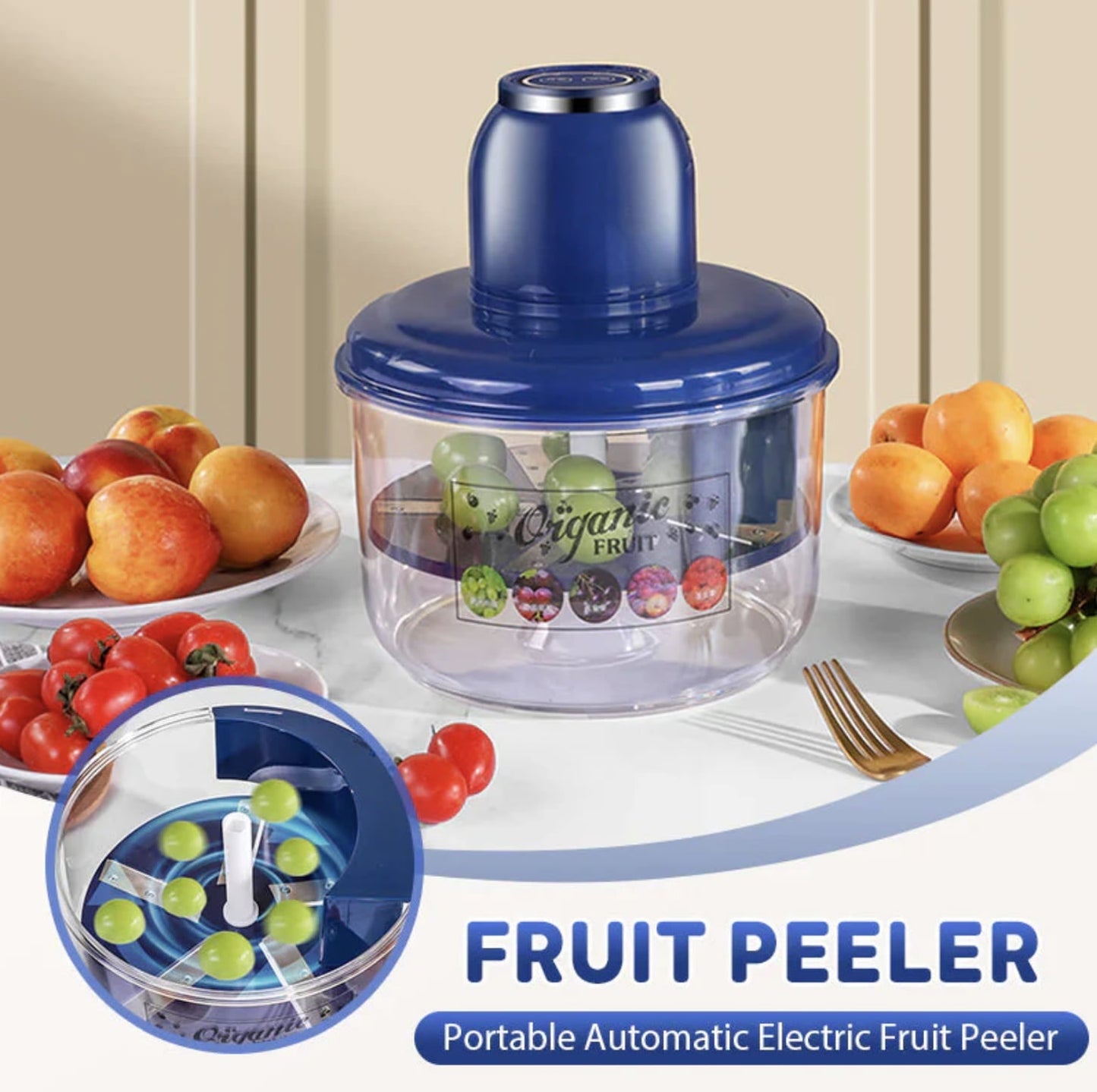 Portable Automatic Electric Peeler for Fruits and Vegetables