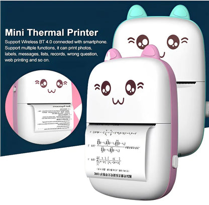 Portable Wireless Bluetooth Mini Printer with COVER - 4 Printing Rolls